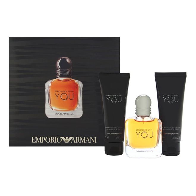 EMPORIO ARMANI STRONGER WITH YOU 3PCSET M EDT50 75ML X 2PC